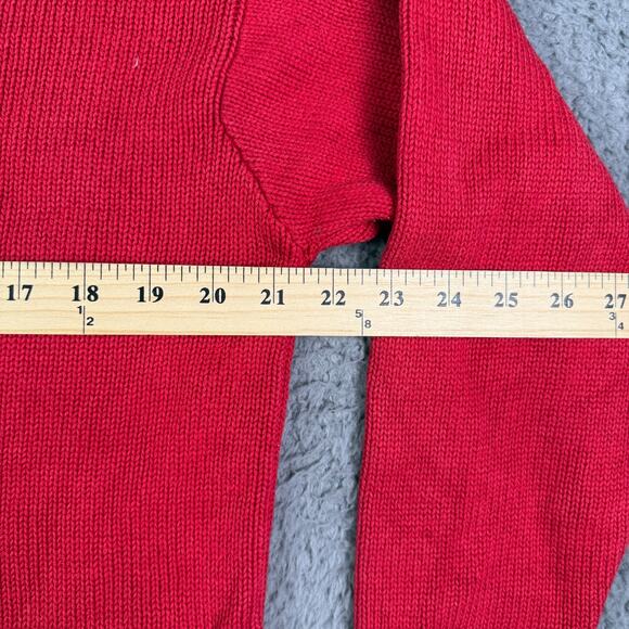 Vintage Polo Ralph Lauren Sweater Womens L Red Crew Neck Knit Pullover - Picture 7 of 9